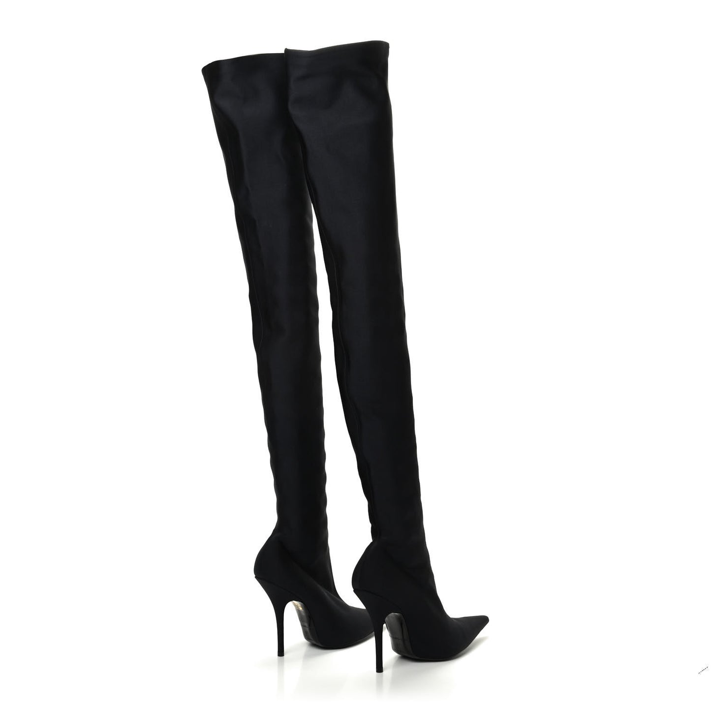 Spandex Pointed Toe Knife Thigh High Boots 37 Black