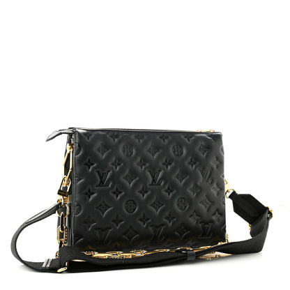 Louis Vuitton Lambskin Embossed Monogram Coussin PM Black 3 of 10