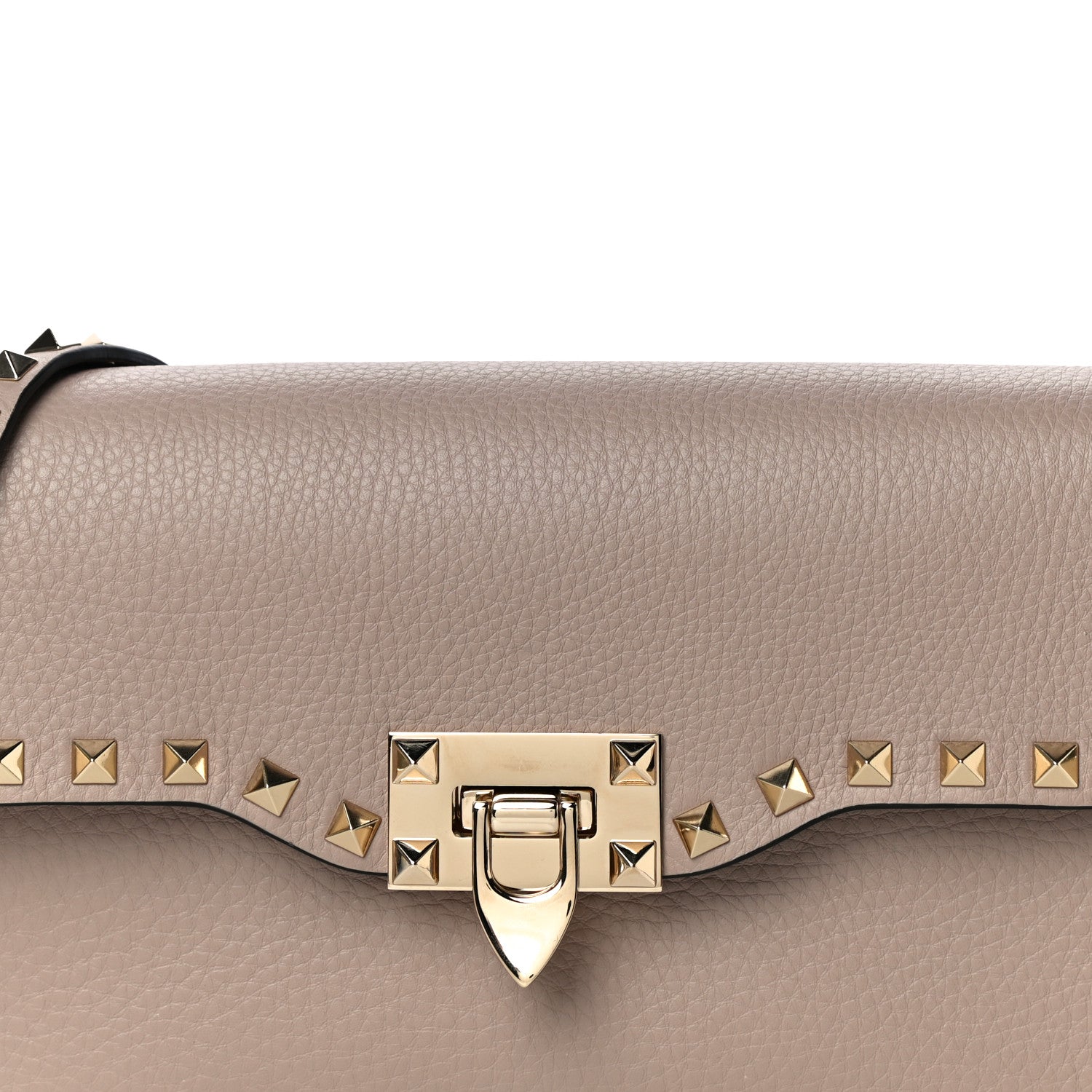 Valentino Garavani Pebbled Calfskin Medium Rockstud Flip Lock Crossbody Bag Poudre 7 of 11