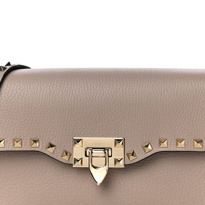 Valentino Garavani Pebbled Calfskin Medium Rockstud Flip Lock Crossbody Bag Poudre 7 of 11