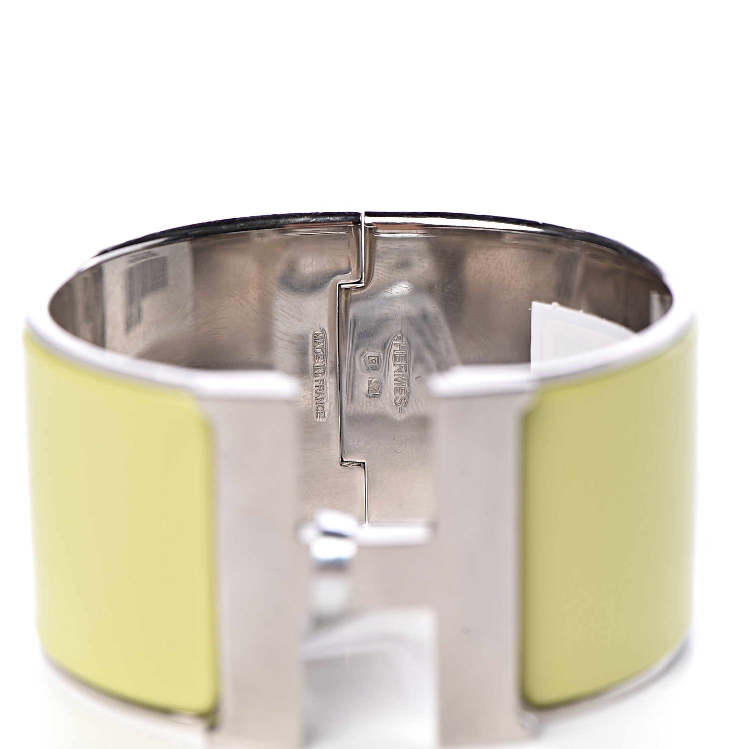 Hermes Enamel Extra Wide Clic Clac H Bracelet GM Soufre 4 of 5