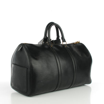 Louis Vuitton Epi Keepall 45 Black 3 of 8