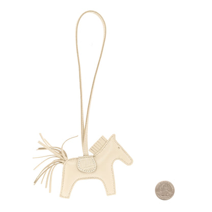 Hermes Milo Lambskin Matte Alligator Touch Grigri Rodeo Horse Bag Charm PM Craie Nata Beton 2 of 4
