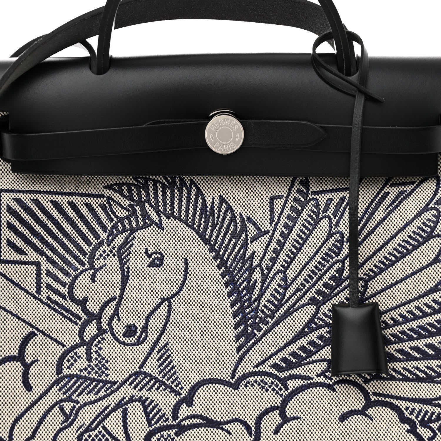 Hermes Vache Hunter Toile Pegase Pop Herbag Zip Retourne 31 PM Bleu Indigo 8 of 16