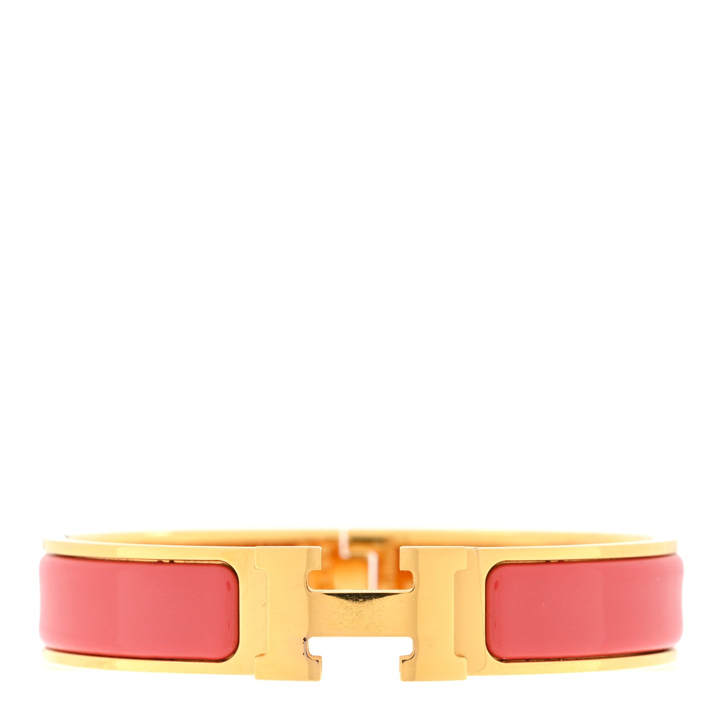 Enamel Narrow Clic Clac H Bracelet GM Rouge Corail