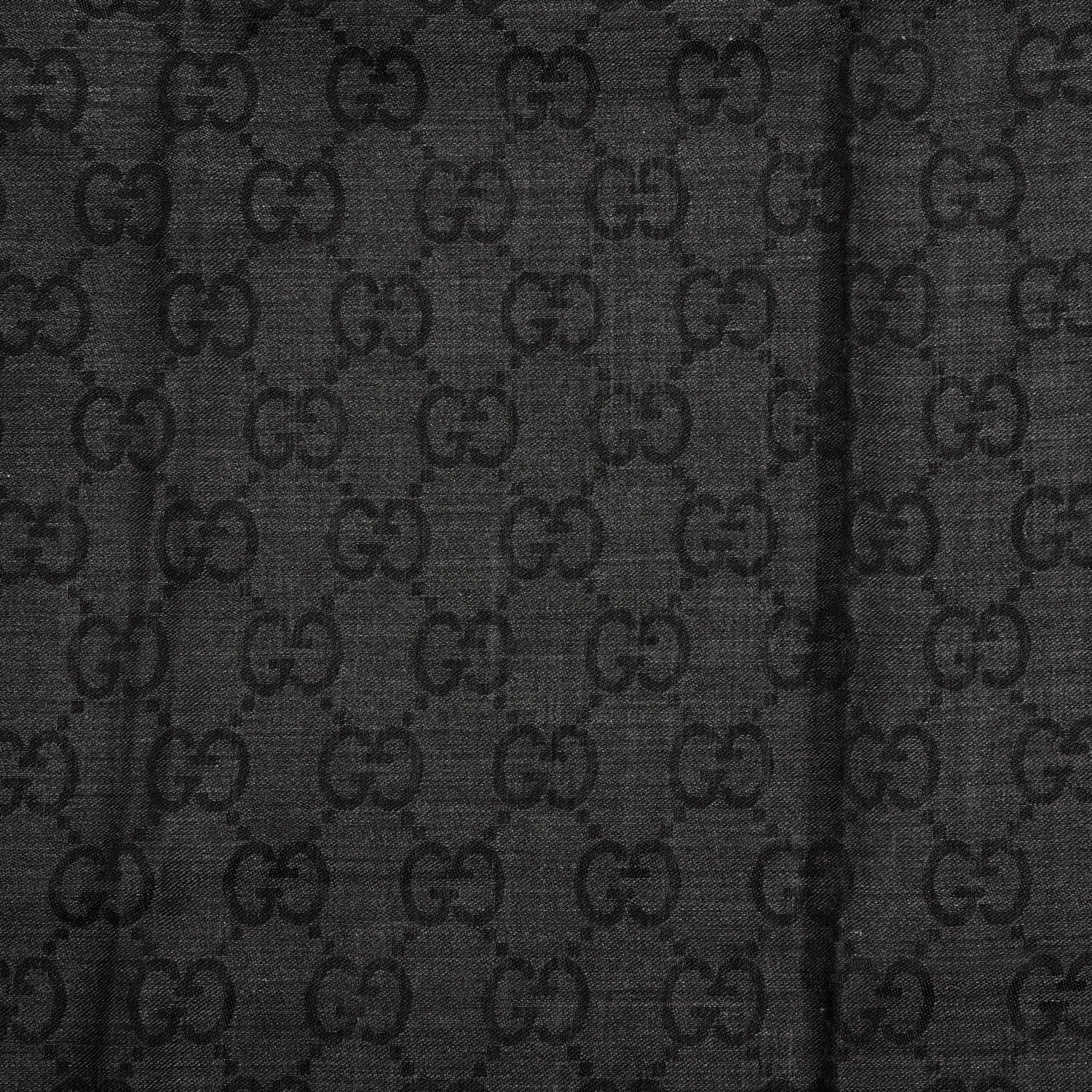 Gucci Wool Monogram Fringe Scarf Anthracite Black 4 of 4
