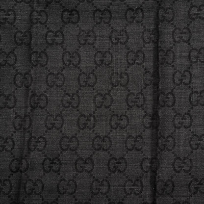 Gucci Wool Monogram Fringe Scarf Anthracite Black 4 of 4