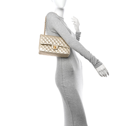 Chanel Metallic Lambskin Quilted Medium Double Flap Gold 2 of 13