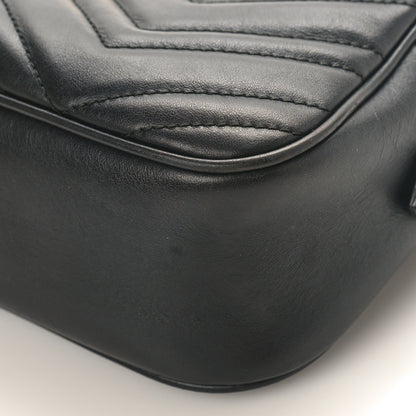 Gucci Calfskin Matelasse Small GG Marmont Chain Shoulder Bag Black 9 of 9