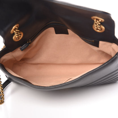 Gucci Calfskin Matelasse Medium GG Marmont Shoulder Bag Black 6 of 15
