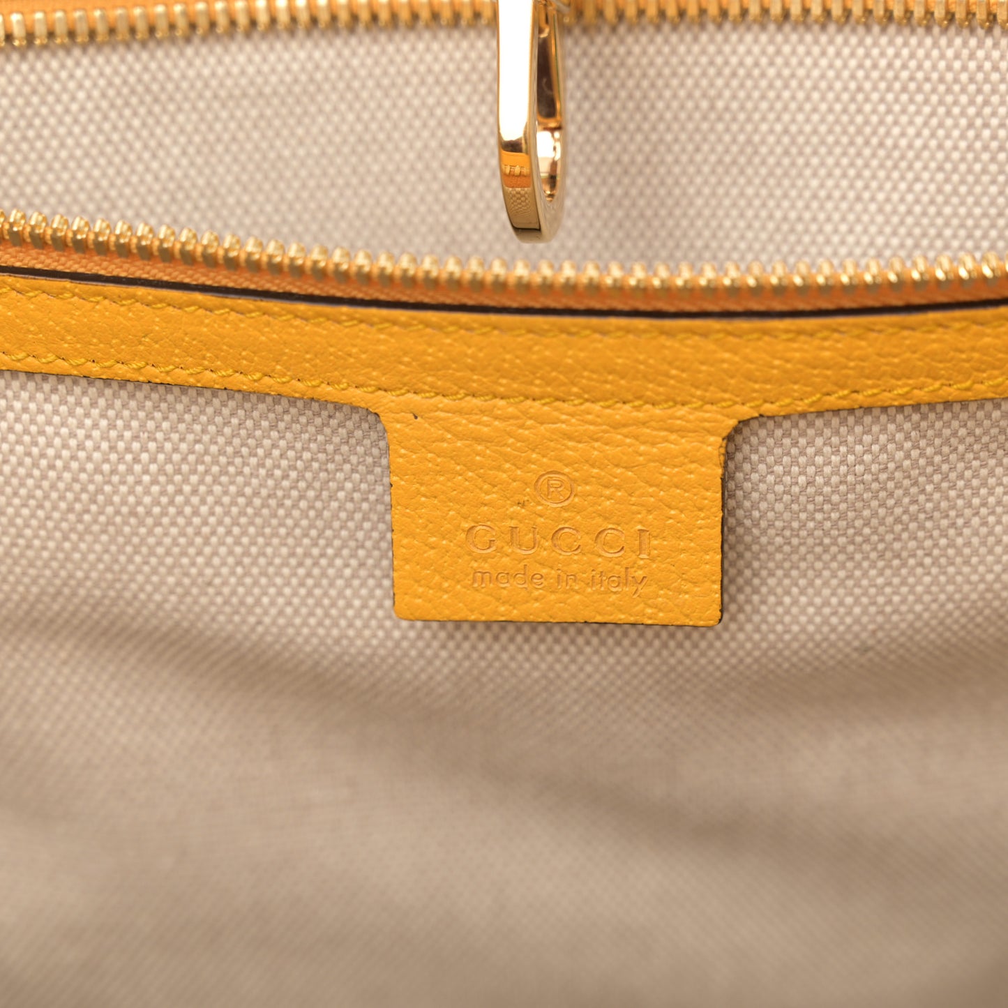 Fabric Embroidered Capri Striped Tote Bag Yellow