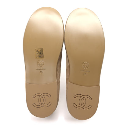 Chanel Suede Calfskin CC Loafers 38 Dark Beige 6 of 9