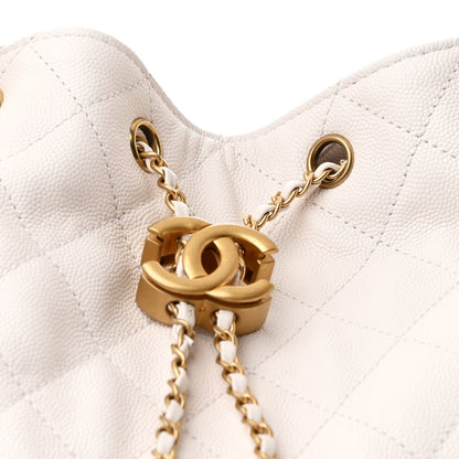 Chanel Caviar Quilted Medium Chanel 25 Handbag White 10 of 15