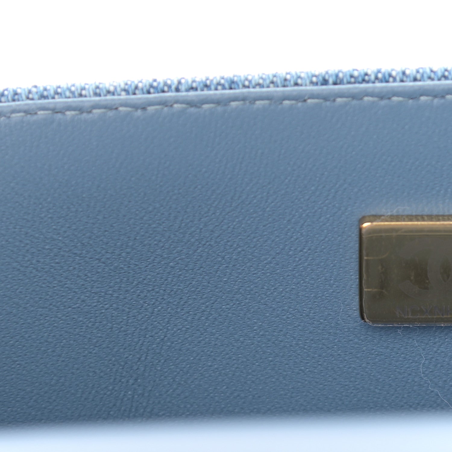 Chanel Printed Denim Quilted Mini Rectangular Flap Light Blue 7 of 9