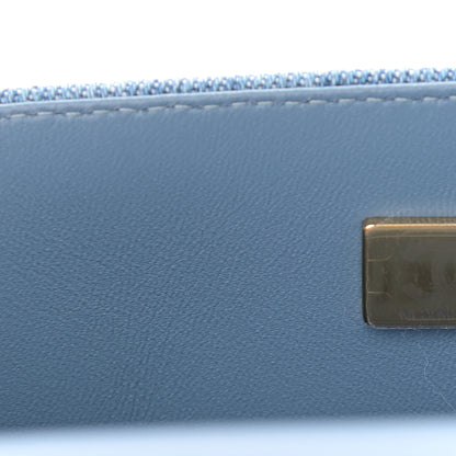 Chanel Printed Denim Quilted Mini Rectangular Flap Light Blue 7 of 9