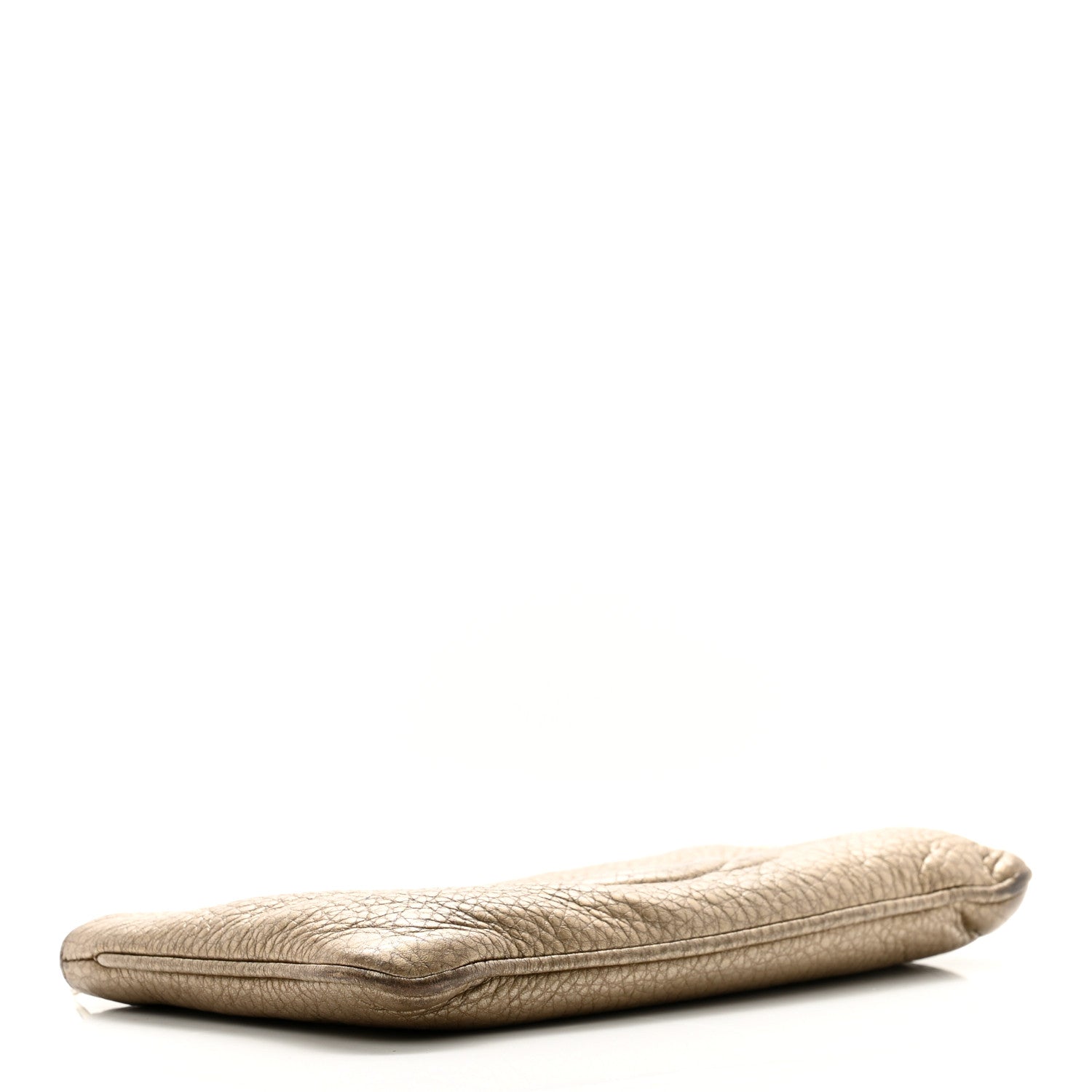 Gucci Metallic Pebbled Calfskin Soho Wristlet Golden Beige 3 of 8