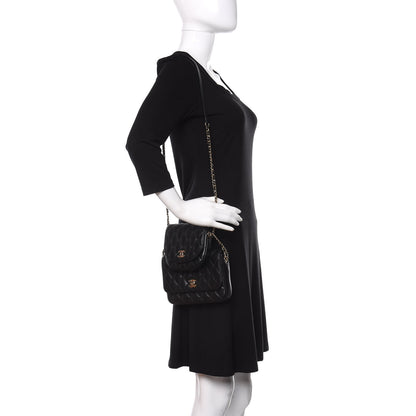Chanel Lambskin Quilted Side Packs Black 2 of 12