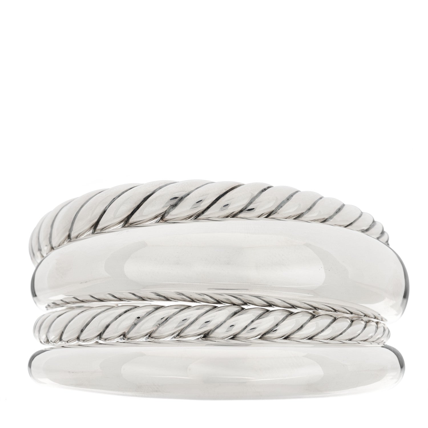 David Yurman Sterling Silver Pure Form Four-Row Cuff Bracelet 1 of 3