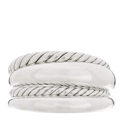 David Yurman Sterling Silver Pure Form Four-Row Cuff Bracelet 1 of 3