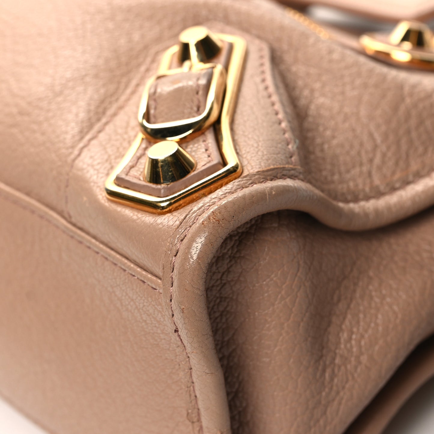 Chevre Gold Metallic Edge Hardware Mini City Rose Des Sables