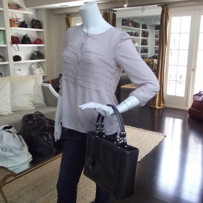 Christian Dior Patent Chrome Beaded Tote 2 of 9