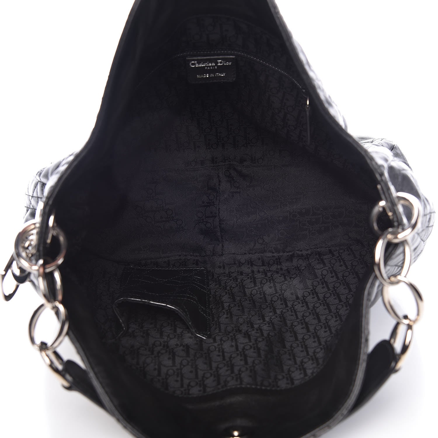 Christian Dior Lambskin Cannage Medium Dior Soft Hobo Black 5 of 10