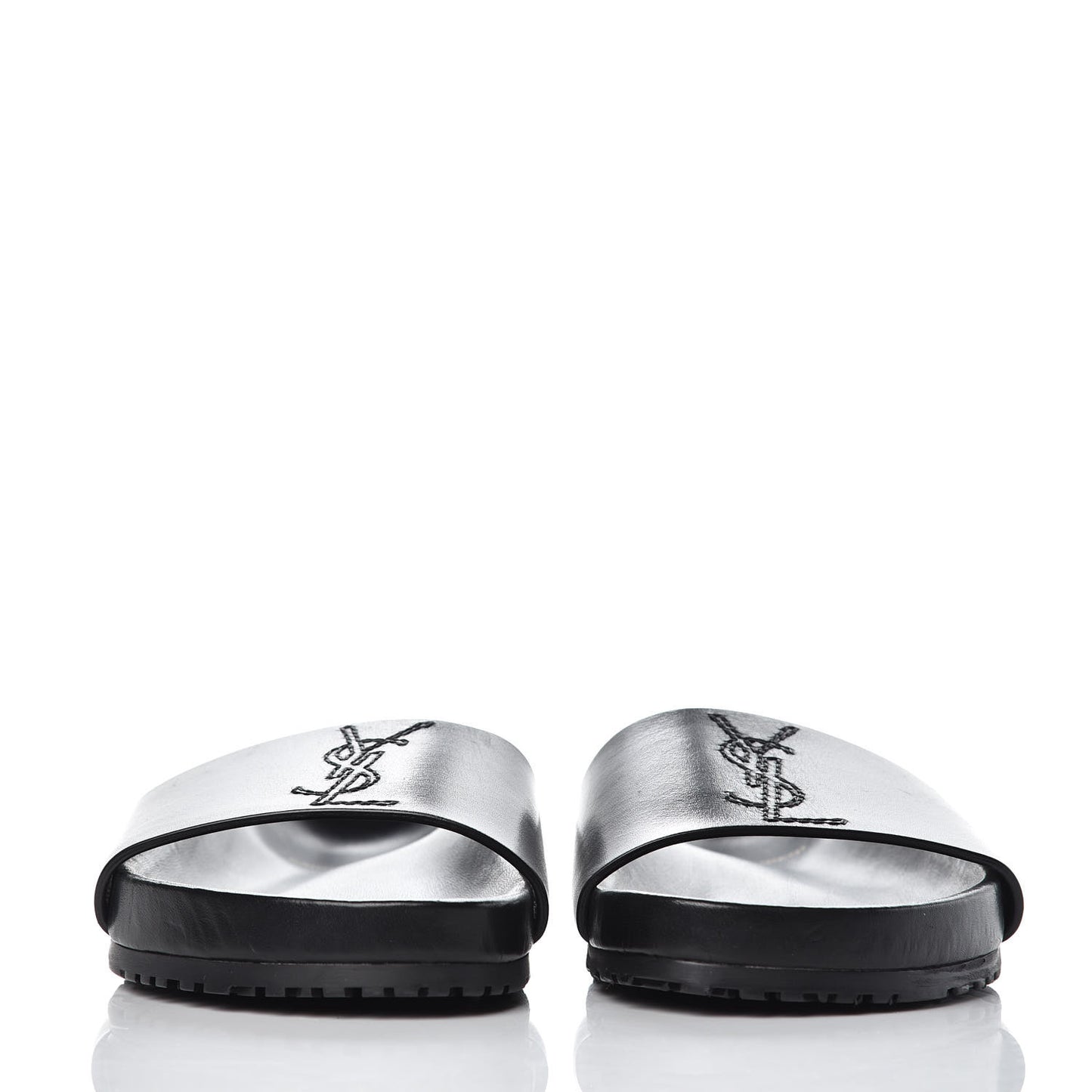 Calfskin Monogram Jimmy Joan Slide Sandals 37 Black