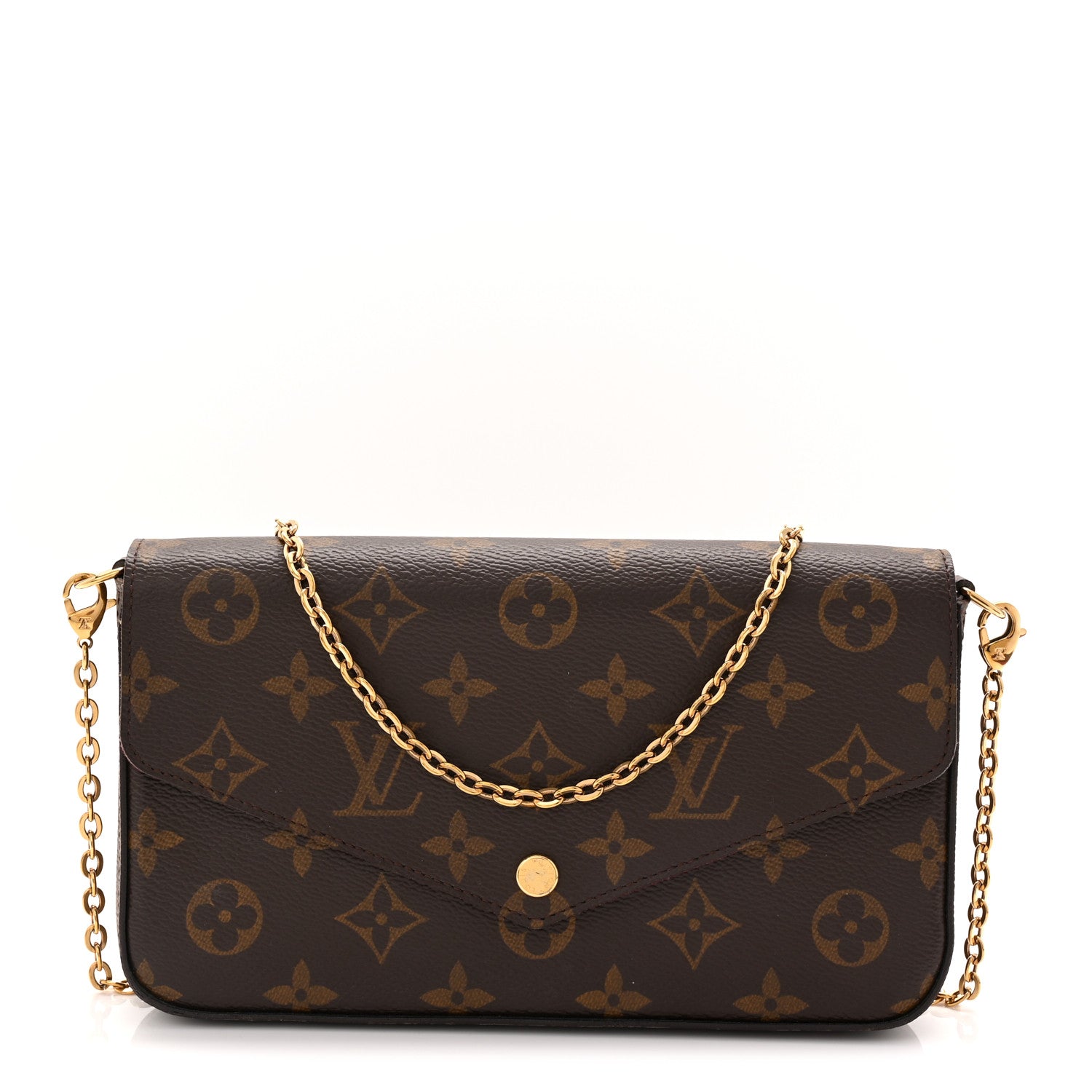 Louis Vuitton Monogram Pochette Felicie Chain Wallet Fuchsia 1 of 10