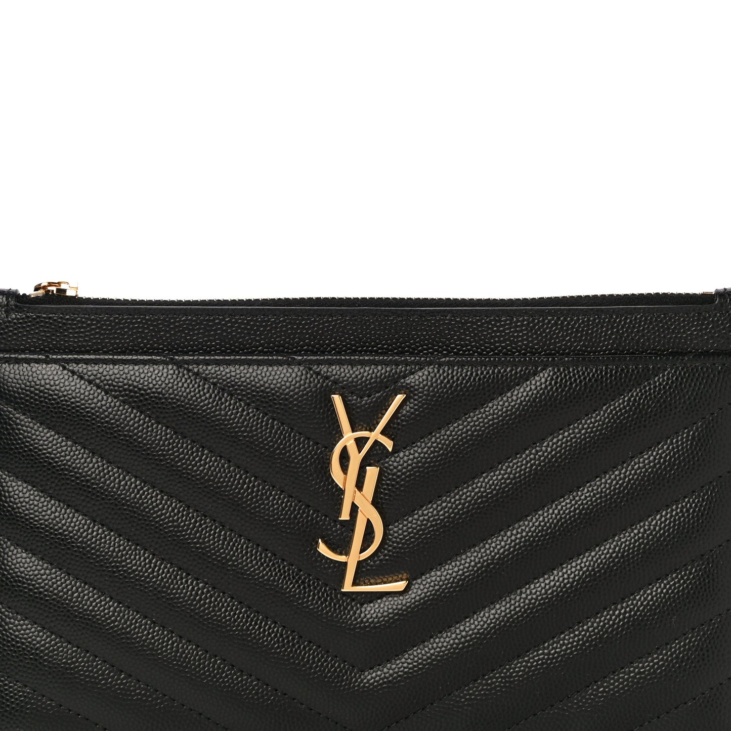 Grain De Poudre Chevron Monogram Bill Pouch Black