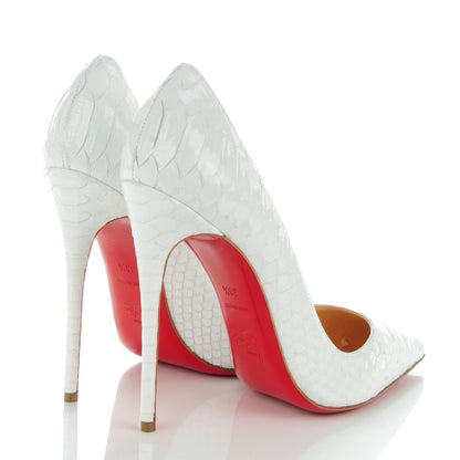 Christian Louboutin Crystal Python So Kate 120 Pumps 38.5 White 4 of 8