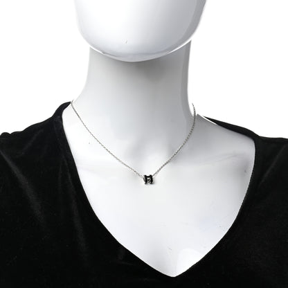 Hermes Lacquered Palladium Mini Pop H Pendant Necklace Black 2 of 6