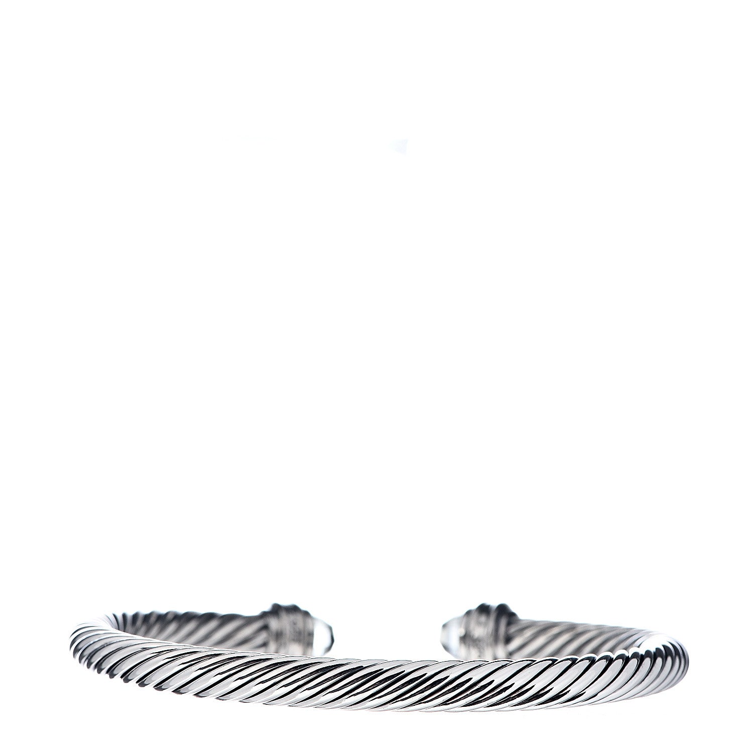 David Yurman Sterling Silver Diamond Prasiolite 5mm Cable Classics Bracelet 3 of 4