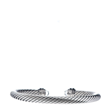 David Yurman Sterling Silver Diamond Prasiolite 5mm Cable Classics Bracelet 3 of 4