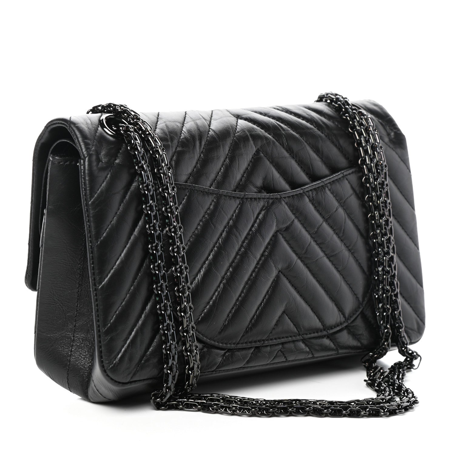 Chanel Aged Calfskin Chevron Quilted 2.55 Reissue 225 Flap So Black 3 of 10