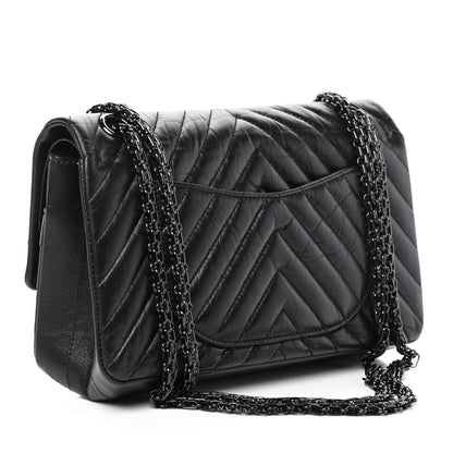 Chanel Aged Calfskin Chevron Quilted 2.55 Reissue 225 Flap So Black 3 of 10
