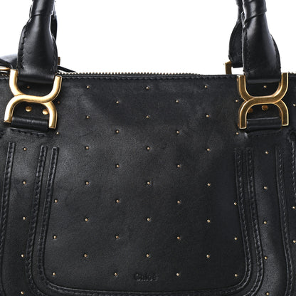 Chloe Calfskin Studded Medium Marcie Satchel Black 7 of 9