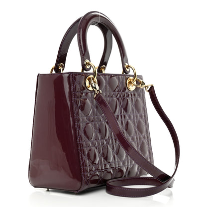 Christian Dior Patent Cannage Medium Lady Dior Purple 3 of 11