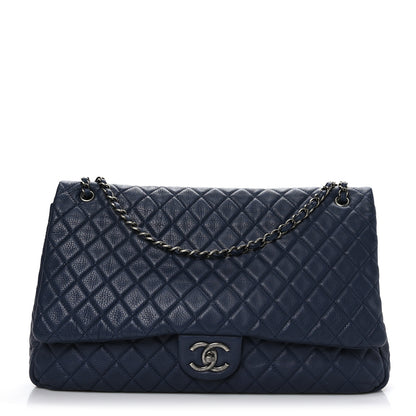 Chanel Calfskin Quilted XXL Travel Flap Bag Navy 1 of 9