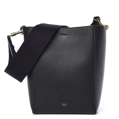 Celine Soft Grained Calfskin Small Sangle Bucket Bag Black 1 of 9