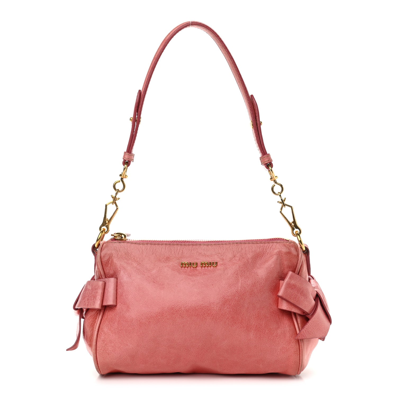 Miu Miu Vitello Lux Bow Bag Rosa 1 of 10