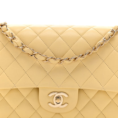 Chanel Lambskin Quilted Medium Double Flap Yellow 8 of 11