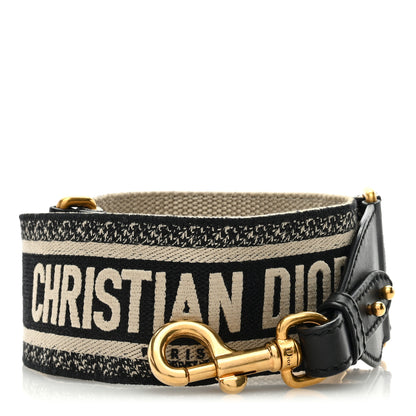 Christian Dior Canvas Embroidered Shoulder Strap Blue 1 of 4