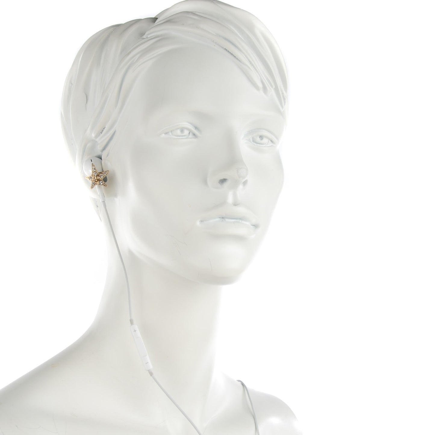 Swarovski Crystal CC Star Earphone Charms Gold