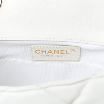 Chanel Calfskin Quilted Mini Square Bubbly Flap White 6 of 11