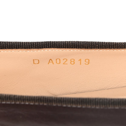 Chanel Lambskin Cap Toe CC Ballerina Flats 38 Brown Black 9 of 10