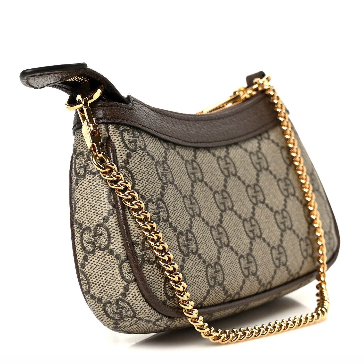 Gucci GG Supreme Monogram Textured Dollar Calfskin Mini Ophidia Chain Bag Beige Ebony 3 of 10