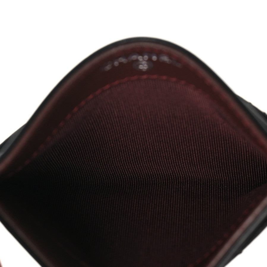 Lambskin Glitter Quilted Card Holder Black