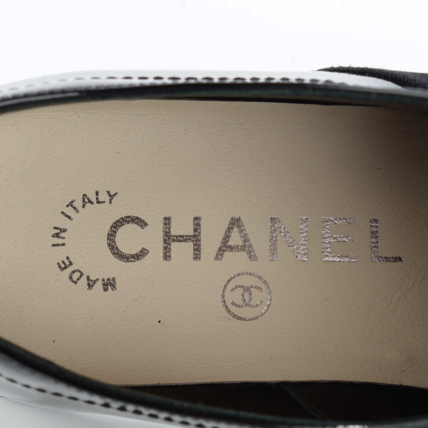 Chanel Patent Grosgrain Lace Up Oxfords 36.5 Black 6 of 8