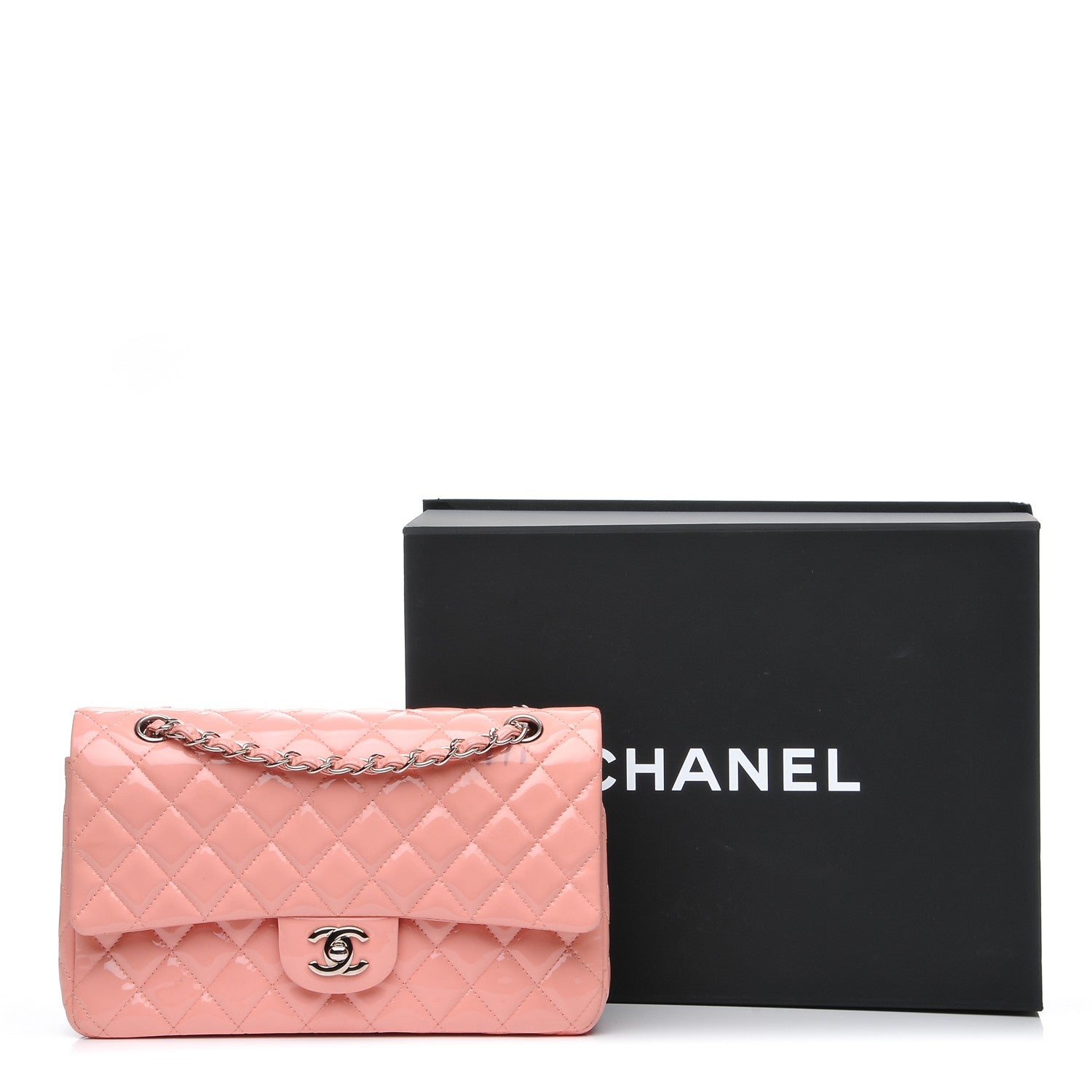 Chanel Patent Quilted Medium Double Flap Light Pink 9 of 9