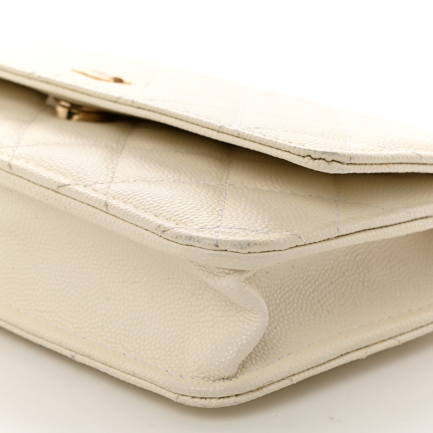 Chanel Caviar Quilted Wallet on Chain WOC White 11 of 14